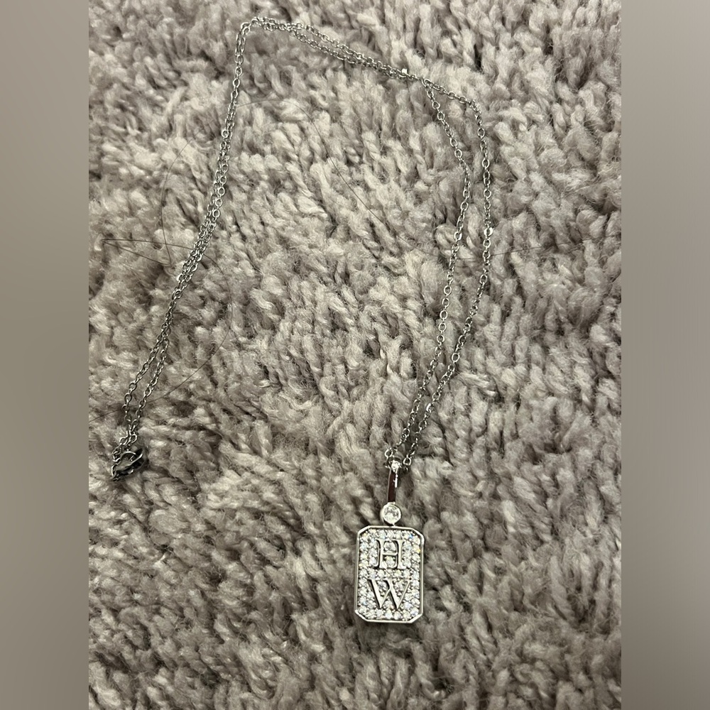 Silver Initial Pendant Necklace - image 1